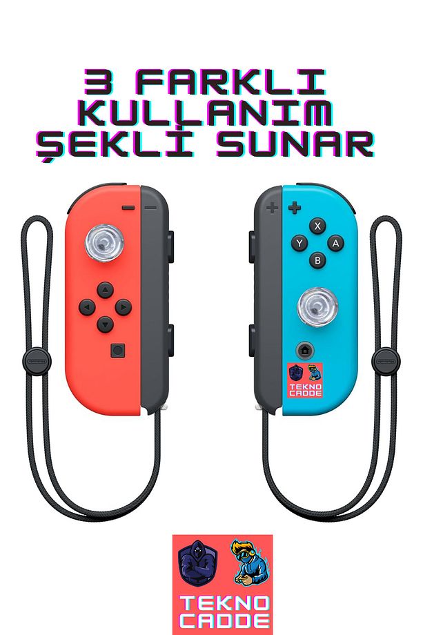 Switch/Switch Lite/Switch OLED JoyCon Uyumlu ŞEFFAF Analog Yükseltici-Analog Koruyucu Silikon PAD - 5
