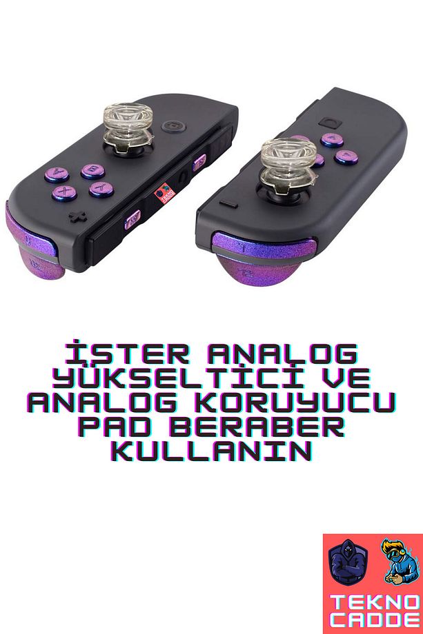 Switch/Switch Lite/Switch OLED JoyCon Uyumlu ŞEFFAF Analog Yükseltici-Analog Koruyucu Silikon PAD - 2