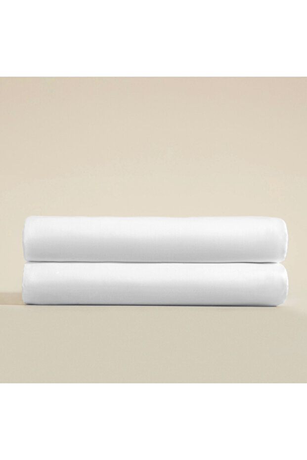 ملاءة سرير مسطحة من إديلين مقاس 240×260 سم باللون الأبيض - 1