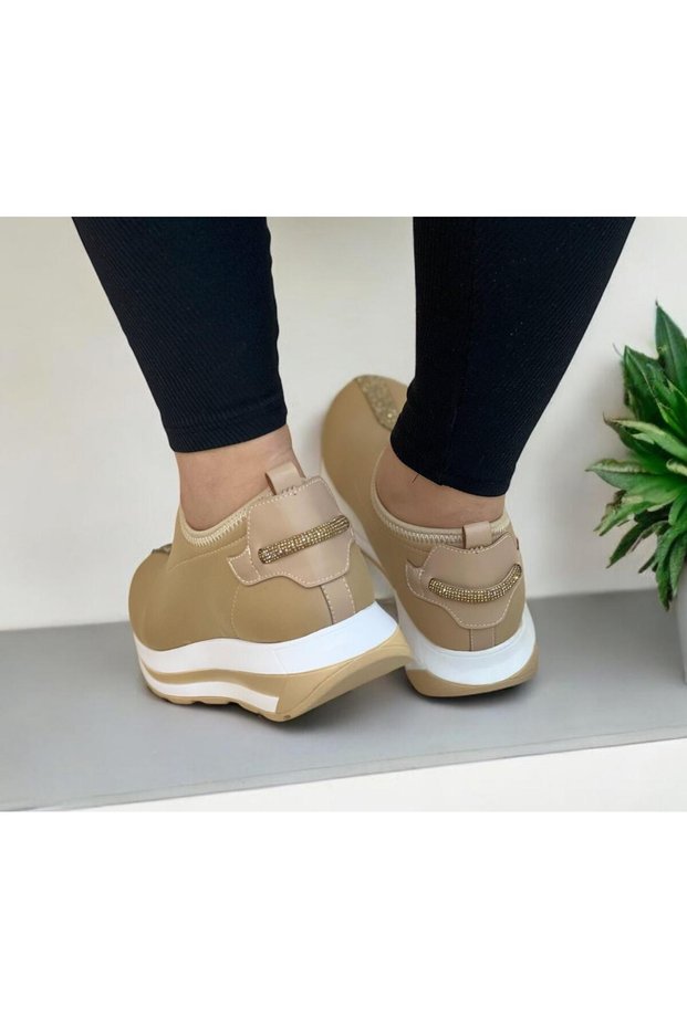 Women's Daily Stone Stripe Detailed Walking Shoes