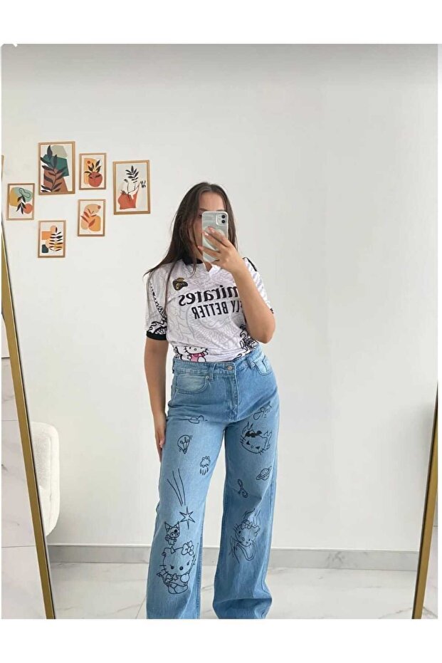 Hello Kitty Baskılı Pantolon - 1