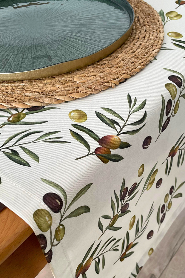 %100 Pamuklu Runner | Zeytin Desenli  40x150 - 7