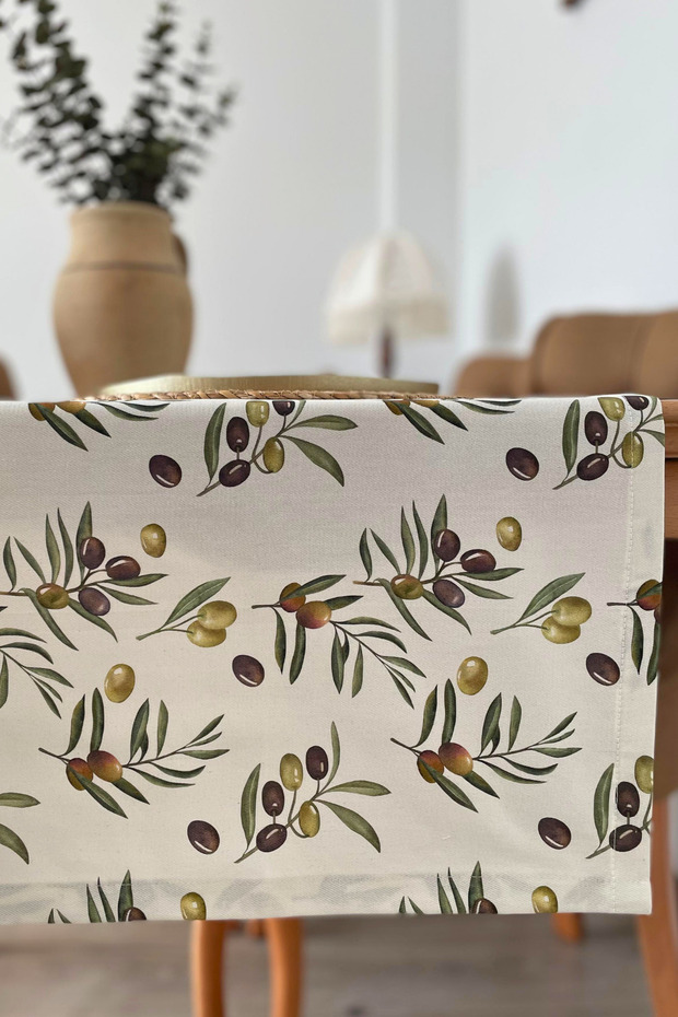 %100 Pamuklu Runner | Zeytin Desenli  40x150 - 2