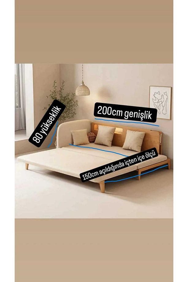 Daybed doğal ağaç yataklı dinlenme koltuk - 5