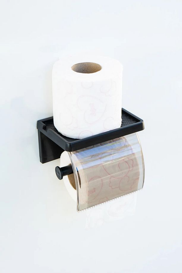 Yapışkanlı Kapaklı Tuvalet Kağıdı Askısı Banyo Tuvalet Kağıtlığı Aparatı Peçetelik Organizer Plastik - 7