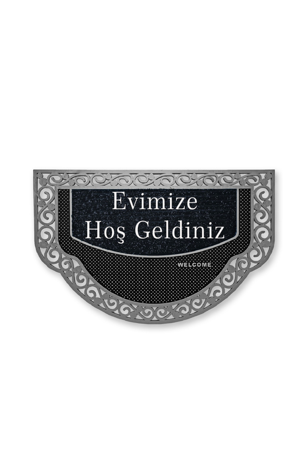 Yarım Ay Modeli Welcome Yazlı Kapı Önü Paspası Evimize Hoş geldiniz yazılı Altın Rengi - 2