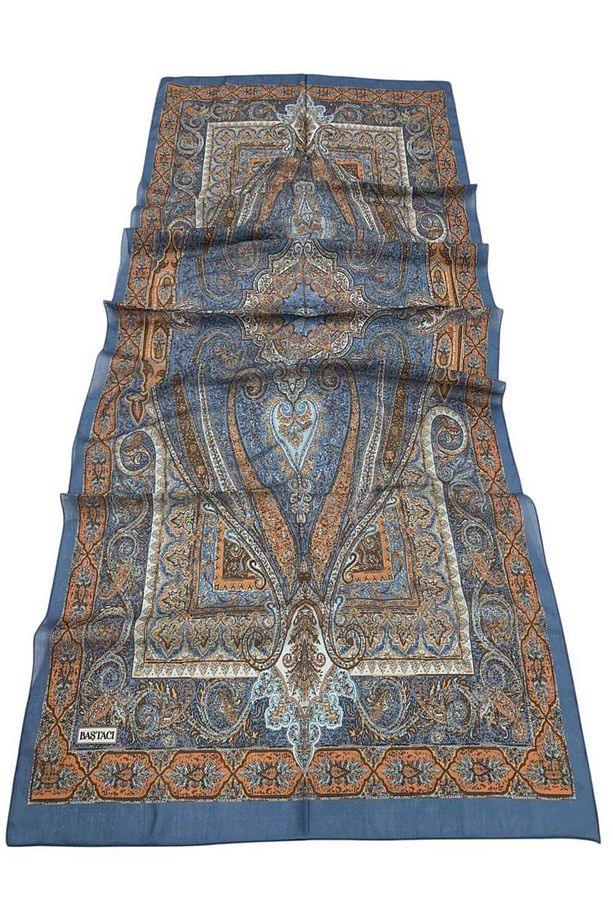 BAŞTACI SOFT ETNİK 0181 KOT MAVİ ŞAL - 3