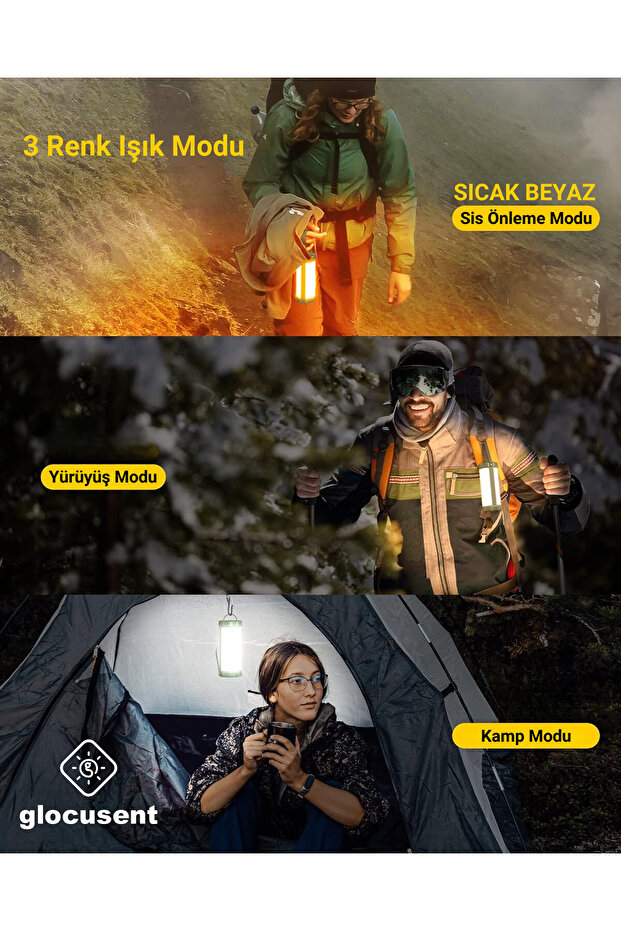 Kamp Feneri Lambası 120 Saat Şarjlı Kullanım, Ip68 Su Geçirmez, Kamp, Deprem Çantası Feneri Ve Afet - 4