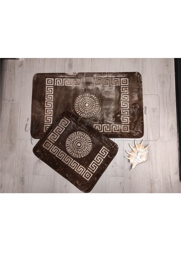 Lüx  BANYO PASPAS SETi 2li   mutfak extra yumuşak halı kaymaz taban DERİ TABAN - 6