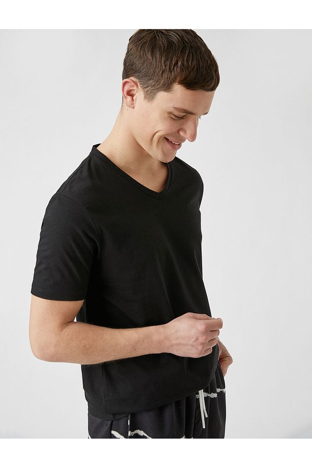 Slim Fit Basic Tişört - 1