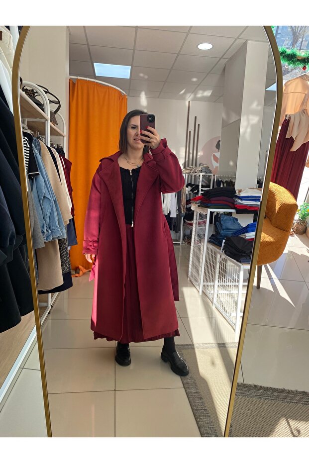 Bordo süet ceket - 1