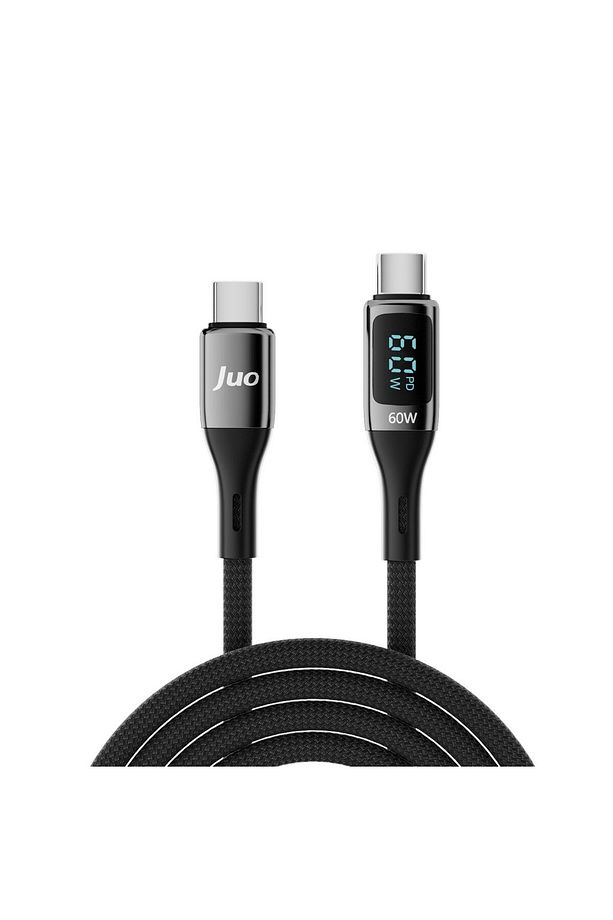 60w Dijital Led Ekranlı Örgülü Usb Type-c To Type-c Hızlı Şarj Ve Data Kablosu 1 Metre - 6