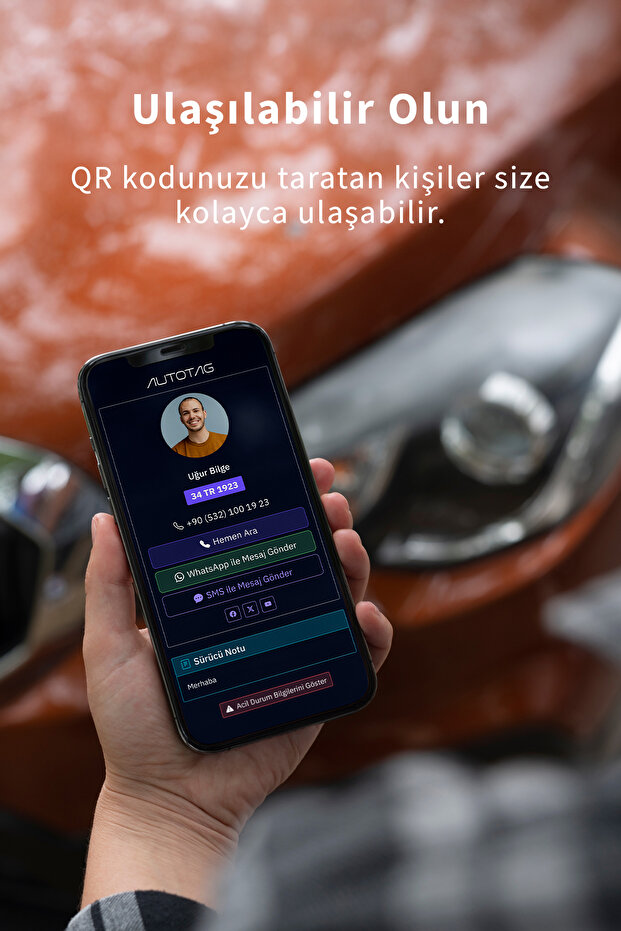 QR Kodlu Akıllı Araç Etiketi - Karekod Numaratör - İçten Yapıştırmalı Cam Etiket - 4