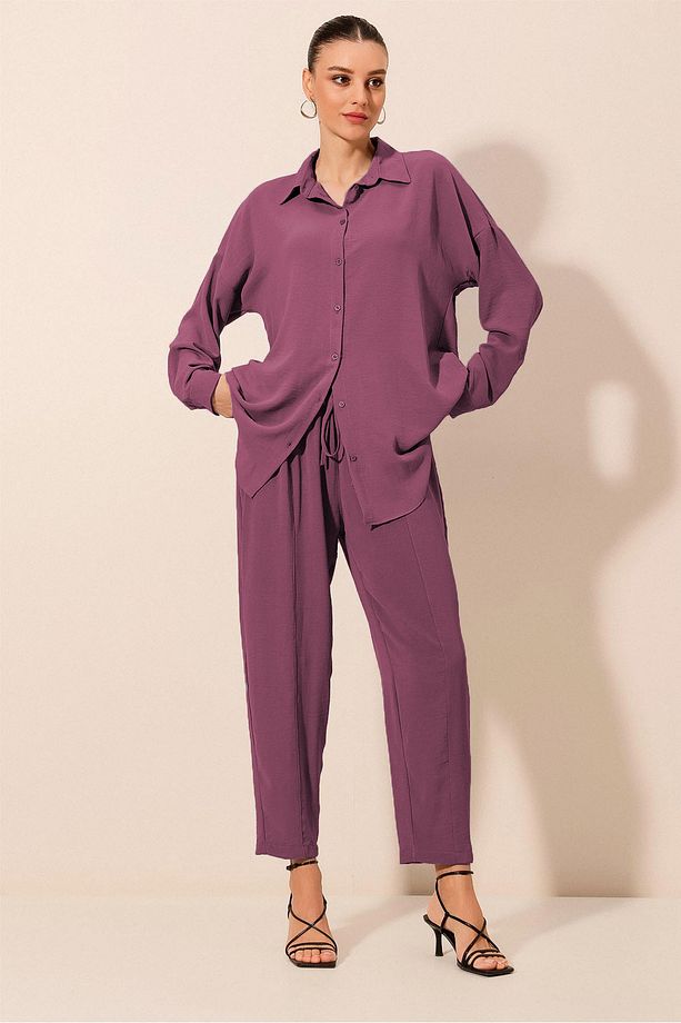 6593 Oversize İkili Takım - Mürdüm - 2