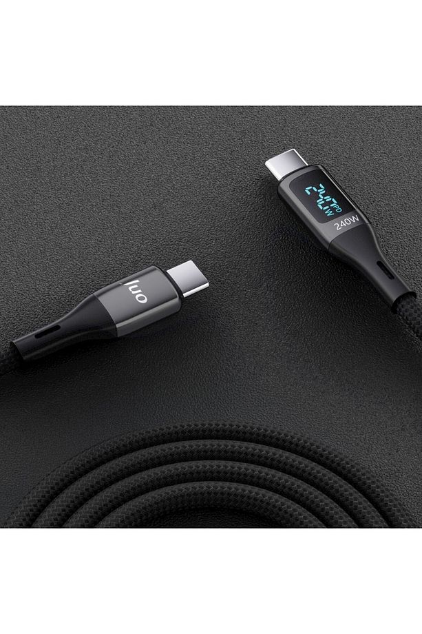 240w Dijital Led Ekranlı E-mark Çipli Pd 3.1 Usb Type-c To Type-c Hızlı Şarj Ve Data Kablosu 2 M - 3