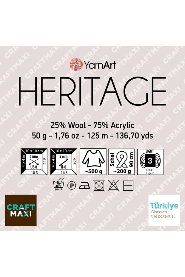 Herıtage - Ebruli El Örgü Ipi Ebruli-335 - 2