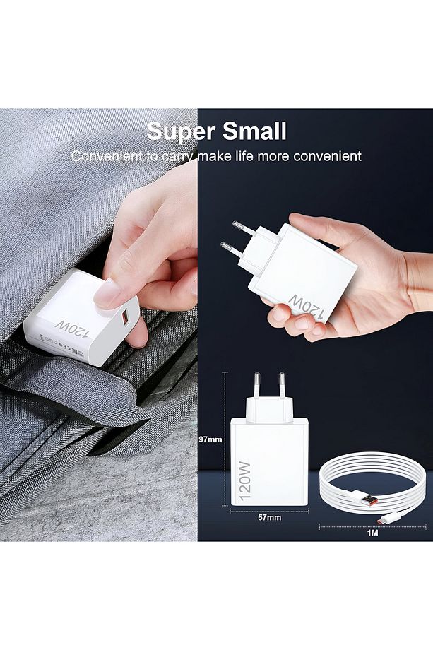 İntermax Type-c 120w (WATT) Hızlı Şarj Aleti Adaptörü Kablo (SET) - 8