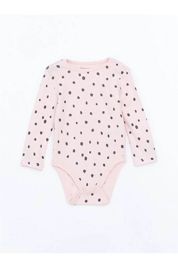 LCW baby Ekru Bisiklet Yaka Kız Bebek Çıtçıtlı Body 3'lü - 2