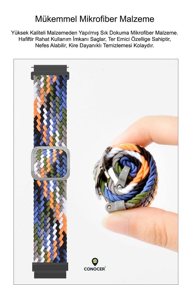 Huawei Watch Gt4 / Gt5 / Gt5 Pro 46mm Uyumlu Dokuma Hasır Tasarım Mikrofiber Kordon - 3
