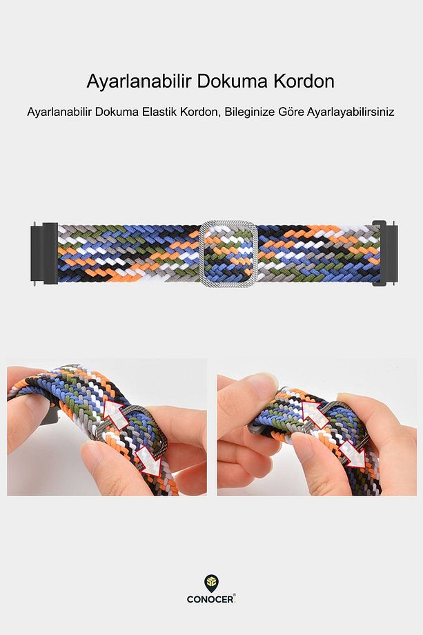 Huawei Watch Gt4 / Gt5 / Gt5 Pro 46mm Uyumlu Dokuma Hasır Tasarım Mikrofiber Kordon - 5