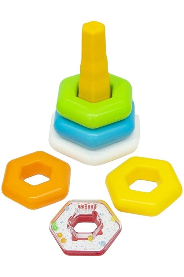 Rattle Colored Hexagonal Rings Educational Intelligence Developer - 2