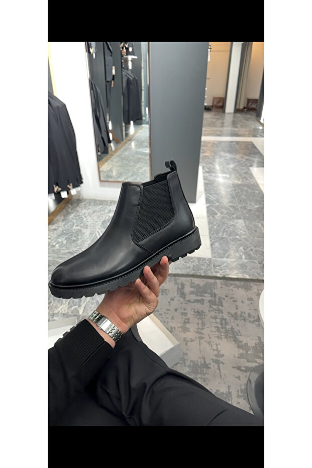 Erkek siyah yüksek taban Kışlık Bot - 2