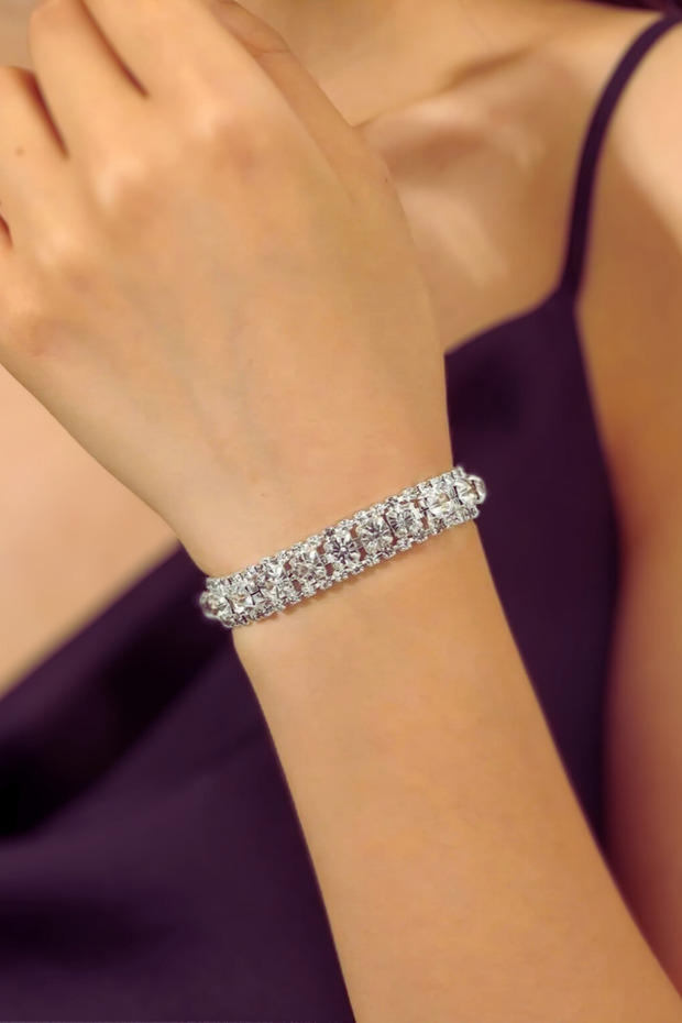 Ribbon Rhinestone Crystal Jewelled Bracelet