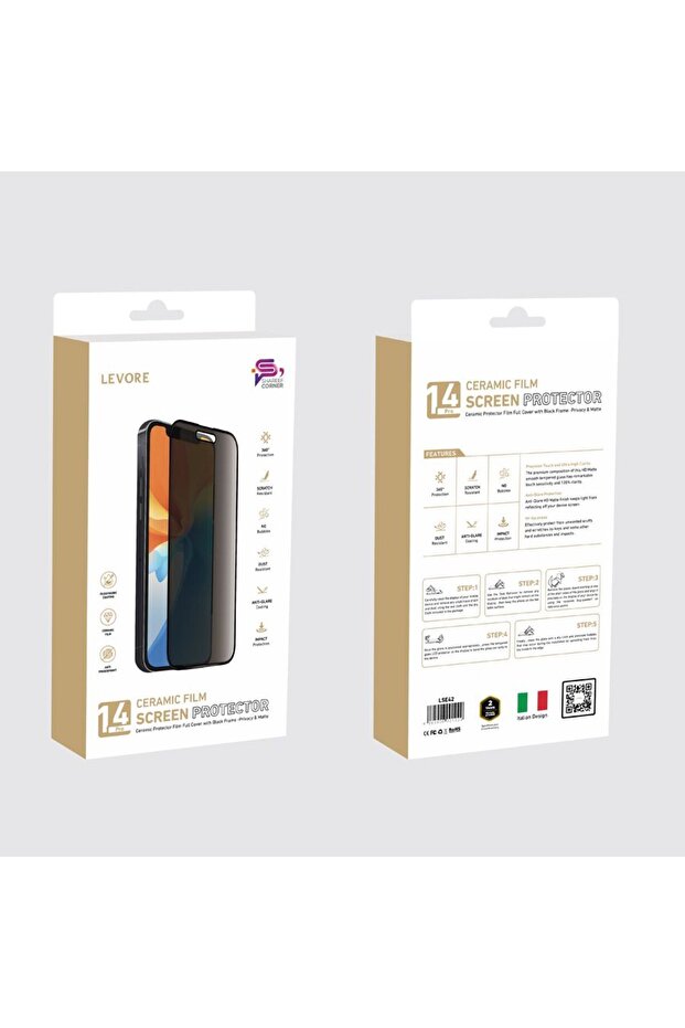 Screen Protector Ceramic for iPhone 14 Pro - Privacy Black - 2