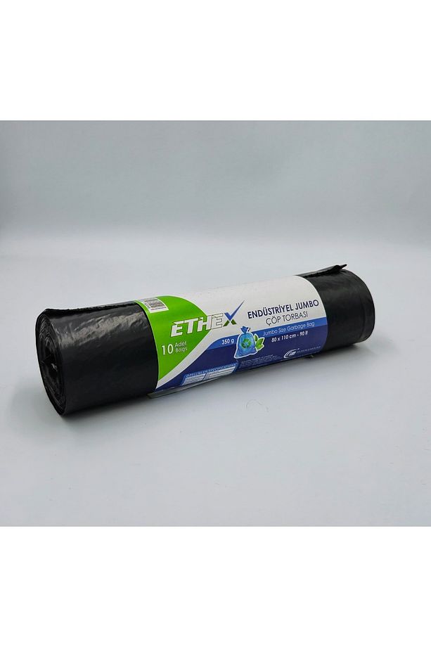 Endüstriyel Jumbo Boy Çöp Torbası/poşeti (10 ADET 350GR 80 X 110CM 90LT SİYAH 5 RULO) - 3