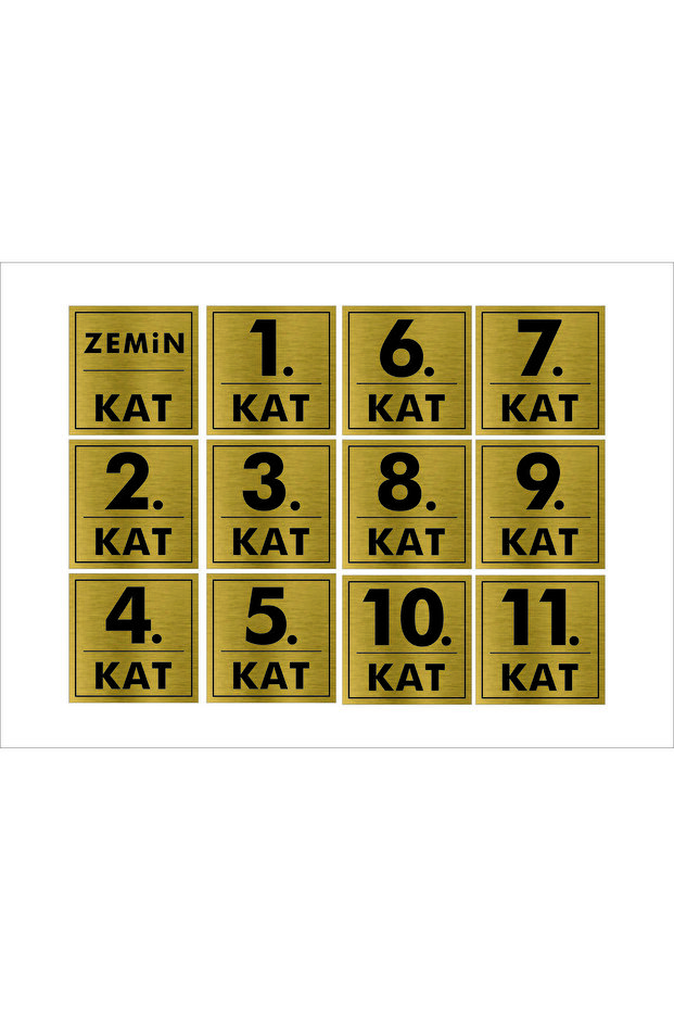 FloorNumber Gold Metal Plate