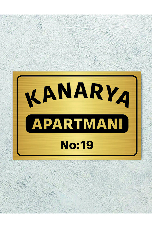 Apartment Sign Gold Metal with Black Text 20 X 30 cm New