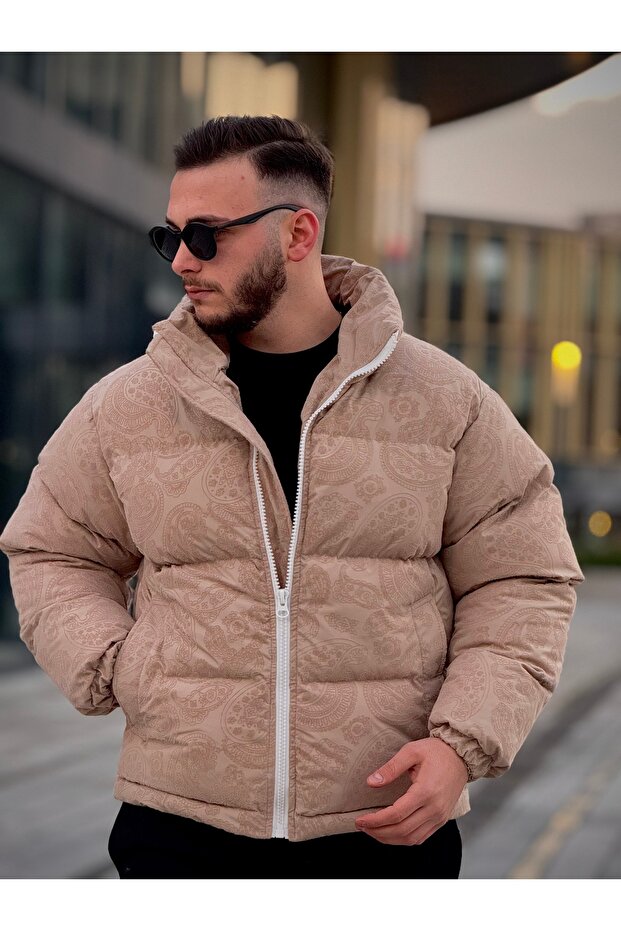 Men's Patterned Inflatable Coat - 1