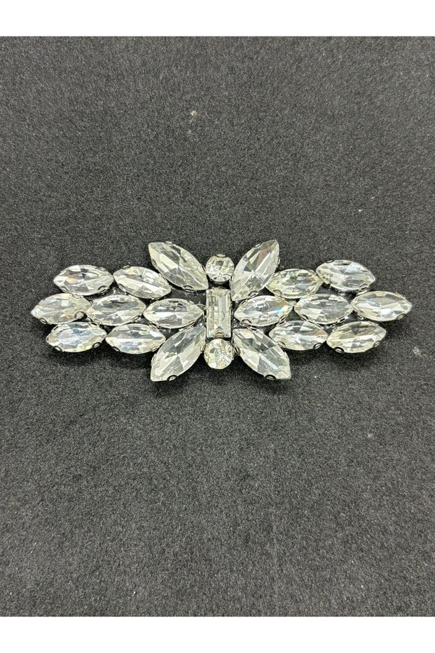 Iron-On Shiny Rhinestone Applique Crystal Stone Shoe, Bag and Clothing Accessory 7.5X3 cm