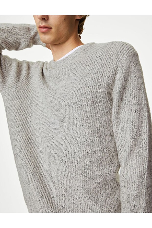 Regular Fit Yuvarlak Yaka Kazak - 2