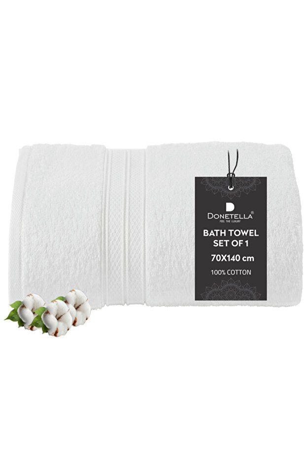 1 - Pcs Premium Bath Towel (70x140cm ) 600 GSM 100% Combed Cotton