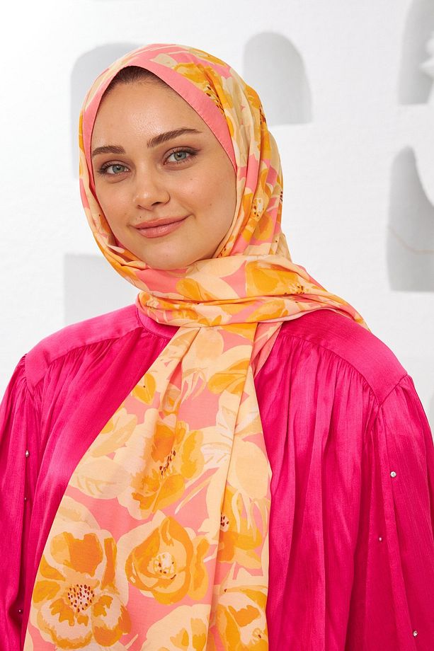 Nature Easy Tullipa Soft Şal Mercan Pembe 3033-04 - 1