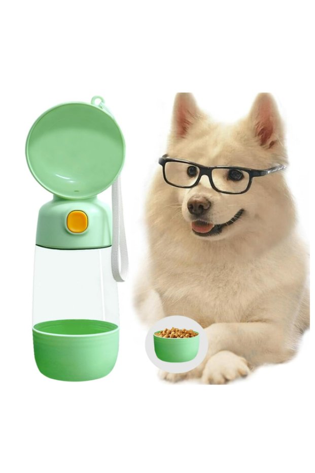 Portable Pet Water Bottle with Food Reservoir