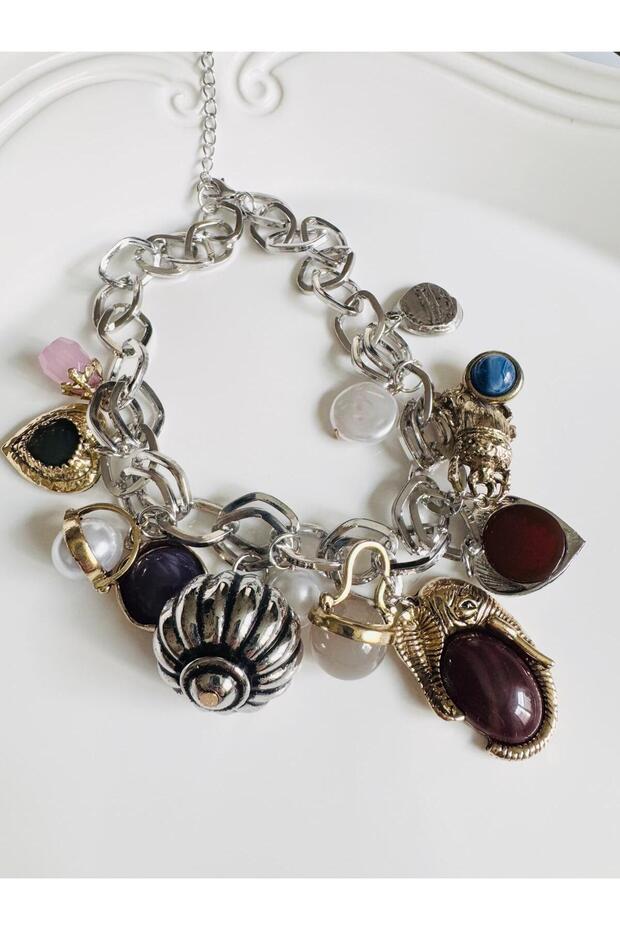 Charmlı Silver Kolye - 8