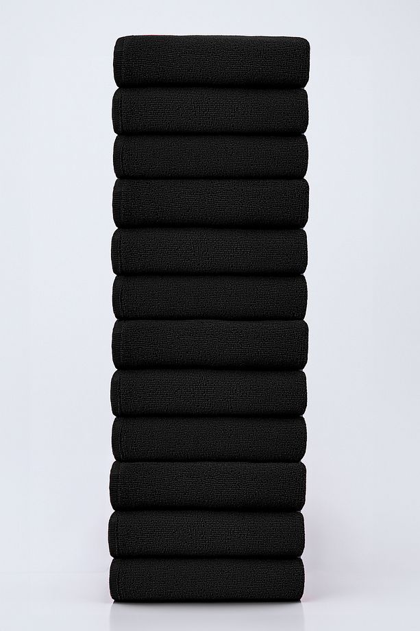 12 Adet 50 X 90 cm Mikrofiber El Yüz Kuaför Berber Spor Havlusu Leke Ve Saç Boyası Tutmayan - 1
