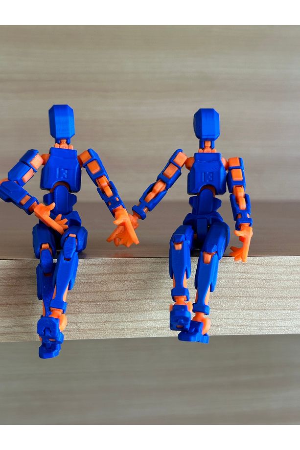 Titan 13 - Lucky 13 Oynar Eklemli Robot Figür Seti İkizler (Mavi-Turuncu 2'li set) - 4