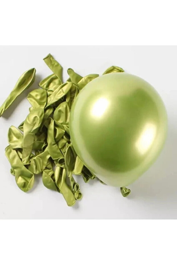 5 Inch Mini Green Metallic Balloon 15 Pieces