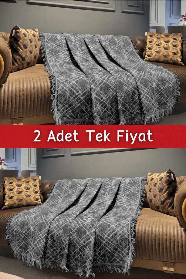 Ikili Set Dokuma Koltuk Örtüsü Seti 170x220cm - 1