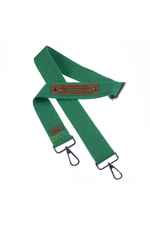 Green Color, Custom Made with Your Name, Bag or Light Bag Belt, 200 cm Tall, Gift Strap