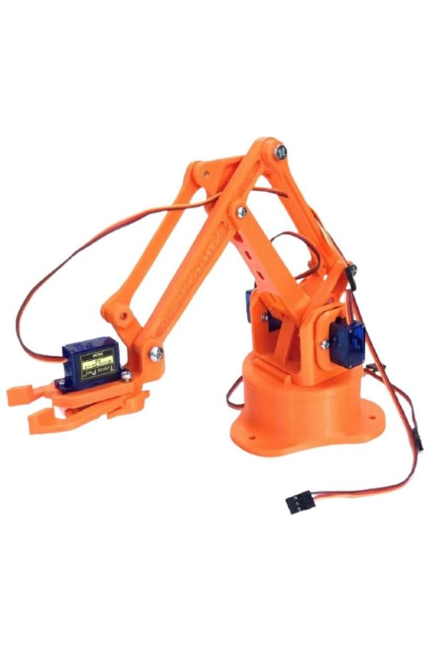 Arduino Robot Kol 3d Baskı 4 Servo Takılmış Halde MONTAJ YAPILMIŞ - 1