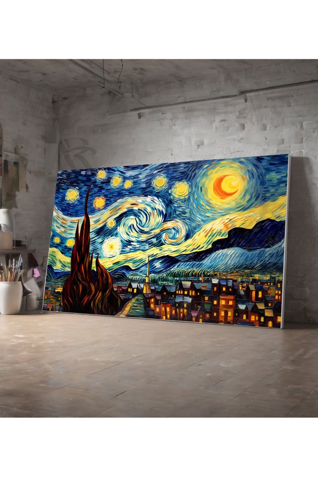 The Starry Night "The Starry Night" Vincent Van Gogh Design Decorative Canvas Painting