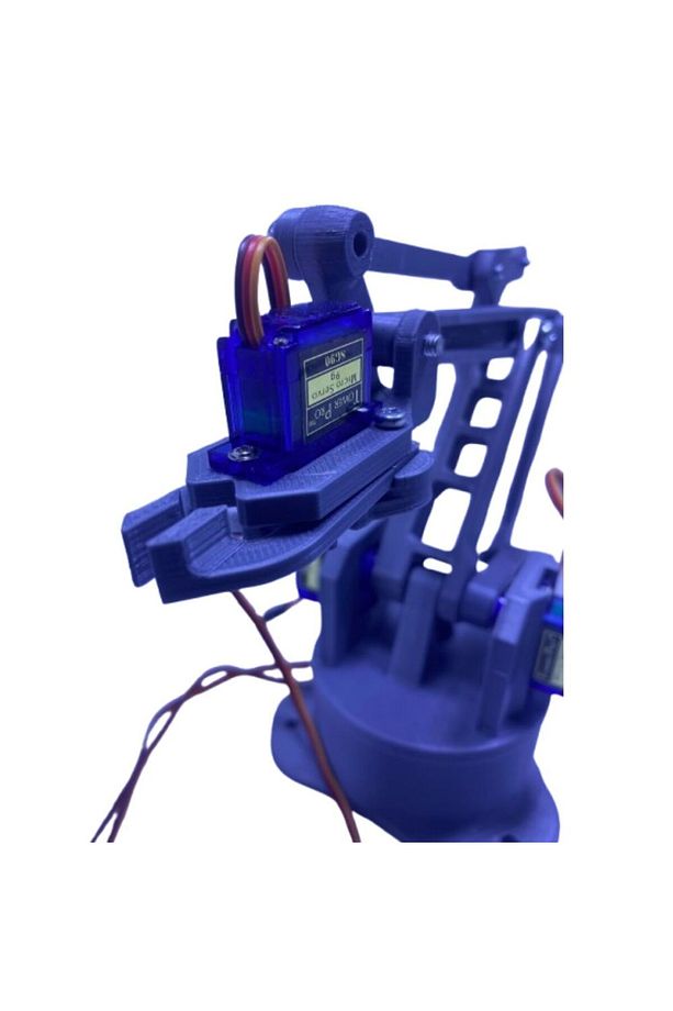 Arduino Robot Kol 3d Baskı 4 Servo Takılmış Halde MONTAJ YAPILMIŞ - 6