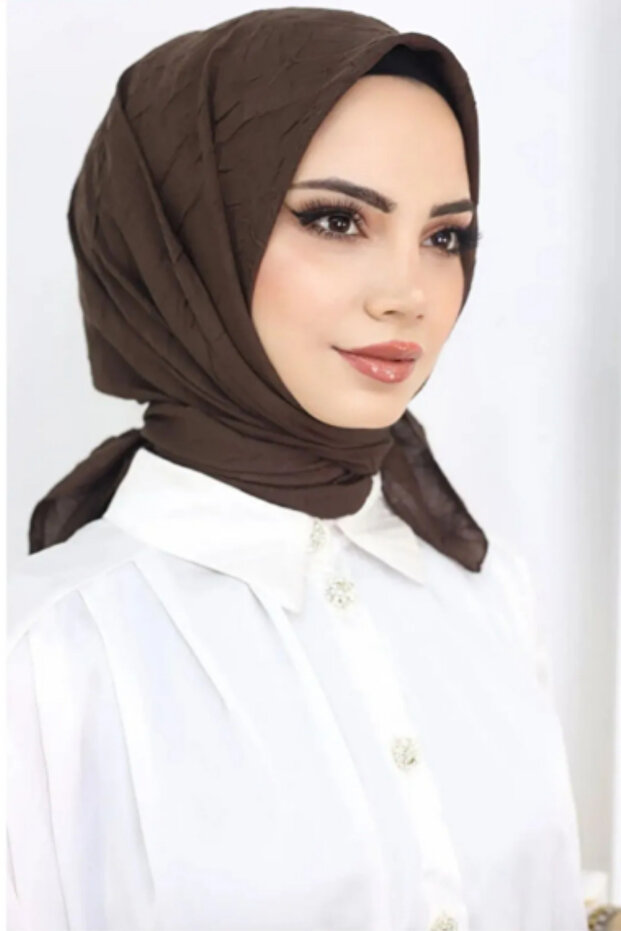 Women's Hijab Practical Bamboo Cashmere Scarf Bitter Brown