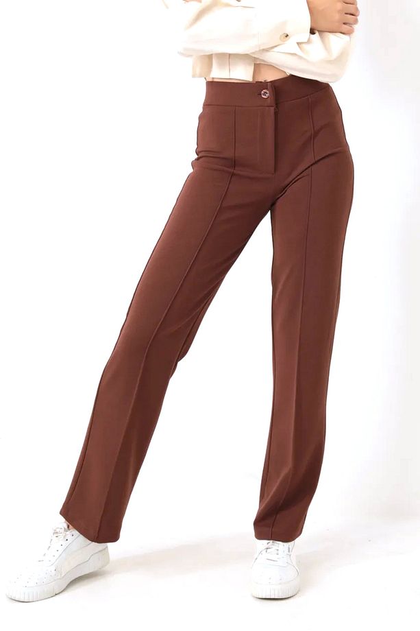 Gi&di’s Collection Gd0031 Krep Kumaş Düğmeli Pantolon - 4