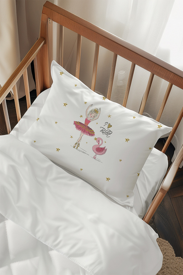 2 Pcs Patterned Pink Ballerina Pillow Case - Tlayk-106