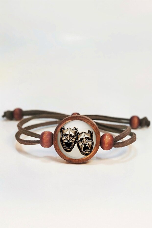 Theater Icon Wooden Bracelet One Size